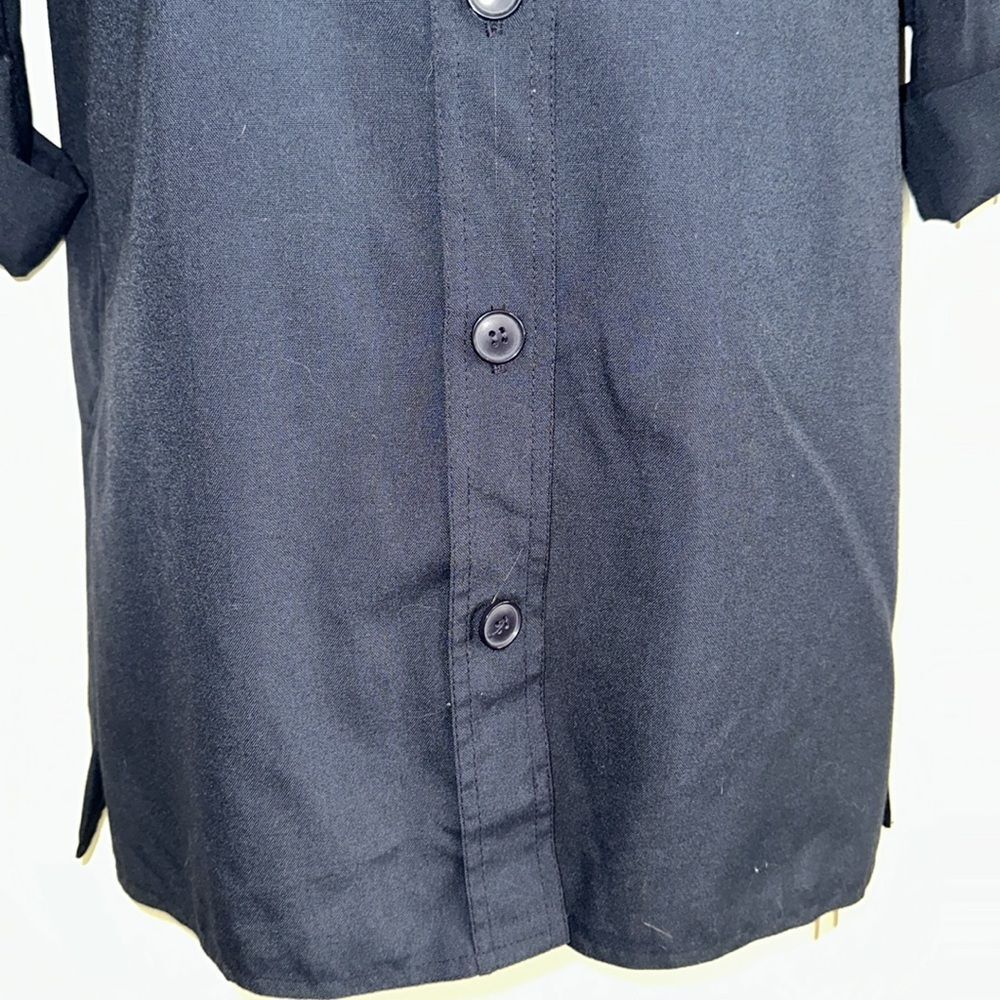 Vintage 70s Breckinridge Very Dark Navy Blue Military Look Short Sleeve Shirt - Picture 3 of 9